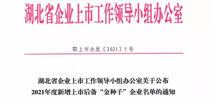 yl23455永利集团入选湖北省新增上市后备“金种子”企业